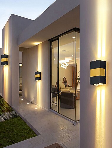  outdoor led wandlamp waterdicht 5w up en down verlichting indoor dubbelkoppige gebogen wandlamp moderne slaapkamer warm wit licht