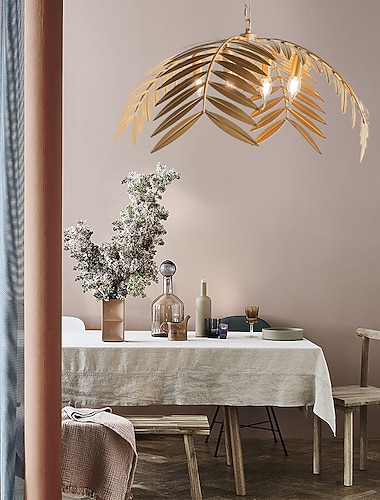  LED-Pendelleuchten, Blätter-Design, Kücheninsel-Kronleuchter, 50,8 cm, moderne Bauernhaus-Foyer-Eingangsbereich-Leuchten, Pendelbeleuchtung für Küche, Esszimmer, Wohnzimmer, warmweiß, 110–240 V