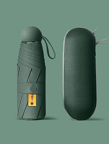 Sombrilla de viaje: apertura automática, ligera y portátil, sombrilla plegable resistente al agua con protección UV para sol y lluvia, para hombres y mujeres
