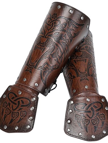  Vintage Punk och gotiskt Medeltida kostymer Cosplay-kostym Vapen och Rustning armband Ren Faire Krigare Riddare Viking Bågskytte Herr Viking Halloween Maskerad Prestanda Scen Renässansmässan Tonåring