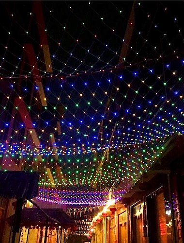  led netto mesh fee lichtslinger 8*10 6*4m flexibel gordijn vakantie verlichting voor feest tuin tuin kleurrijke decoratie verlichting 96/200/672/2600 leds
