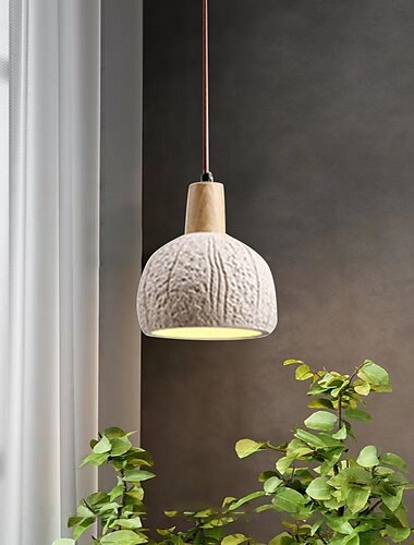  lampade a sospensione a led design in cemento 10 "illuminazione dell'isola della cucina moderna casa colonica foyer ingresso lampade a soffitto appeso globo sopra il tavolo cavo regolabile 1 pz