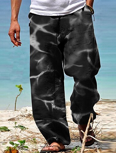  رجالي بنطلونات السراويل الصيفية سروال الشاطئ رباط مرونة الخصر طباعة ثلاثية الأبعاد التدرج مطبوعات غرافيك راحة فضفاض مناسب للبس اليومي مناسب للعطلات أناقة الشارع ستايل هاواي أزرق أخضر