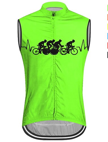  Hombre Chaleco de Ciclismo Maillot de Ciclismo Sin Mangas Bicicleta Chalecos Maillot Camiseta con 3 bolsillos traseros MTB Bicicleta Montaña Ciclismo Carretera Transpirable Secado rápido Dispersor de