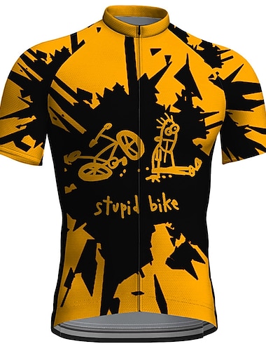  21Grams Homens Camisa para Ciclismo Manga Curta Moto Blusas com 3 bolsos traseiros Ciclismo de Montanha Ciclismo de Estrada Respirável Secagem Rápida Pavio Humido Tiras Refletoras Amarelo Vermelho