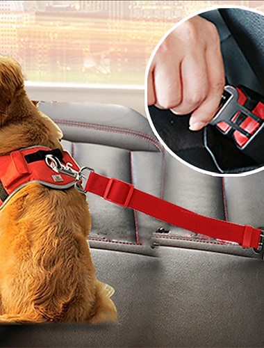 חגורת בטיחות נשלפת לכלב חגורת בטיחות לרכב חיות מחמד אבזם בטיחות לרכב לכלב