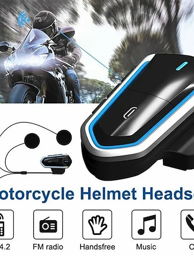  Motorcycle Headset Bluetooth Helmet Intercom Waterproof Helmet Headset Bluetooth 4.1 Motorcycle Accessories