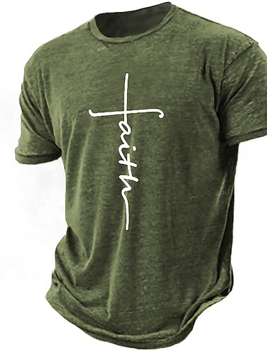  T-shirt graphique foi Bible pour hommes T-shirt usé à manches courtes T-shirt imprimé en 3D T-shirt col rond mode vintage designer vêtements de sport extérieur quotidien rose bleu vert armée