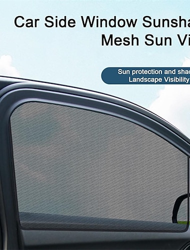  Bogenförmiger/quadratischer, effizienter Autofenster-Sonnenschutz, Seitenfenster-Netz, universeller Autofenster-Sonnenschutz, atmungsaktiv, Automobilzubehör