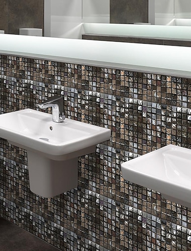  cool wallpapers badkamer behang 10 stuks mozaïek wandpaneel zelfklevende tegelsticker schil en plak behang voor home decor keuken kamer waterdichte zelfklevende muur decor muurschildering