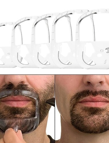  modèle de rasage pour hommes avec 5 tailles différentes, guide de barbe avec peigne, mise en forme de la barbe & modèle de style parfait pour la ligne des cheveux, les bordures, le pochoir pour la