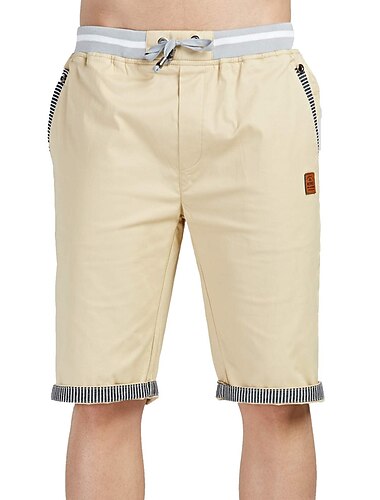  Herren Shorts Kurze Hosen Leinenshorts Kurze Hosen Sommer-Shorts Strandshorts Kurze Hosen Patchwork Kordelzug Elastische Taille Glatt Komfort Atmungsaktiv Outdoor Täglich Ausgehen Modisch