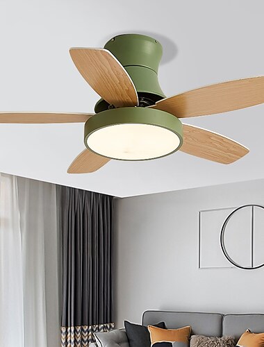  plafondventilator met verlichting 41 "dimbare led 3 kleuren 6 snelheden timing omkeerbare bladen met afstandsbediening, huishoudelijke ventilator kroonluchter, indoor low profile inbouw plafondventilator 220-240v