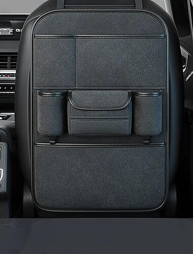  1 x Premium-Auto-Rückenlehnen-Organizer, Auto-Rückenlehnenschutz, Trittmatten, Rücksitzschutz und Getränkehalter, universelles Reisezubehör