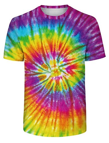  Scheibe Tie-Dye-T-Shirt Anime Grafik T-shirt Für Herren Damen Unisex Erwachsene 3D-Druck 100% Polyester Casual Schlager Outfit
