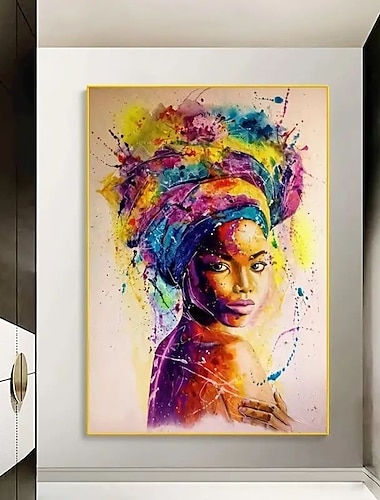  Lienzo de arte de pared de personas, impresionantes impresiones y carteles de mujeres africanas, imágenes de retratos abstractos, pintura de tela decorativa para cuadros de salón sin marco