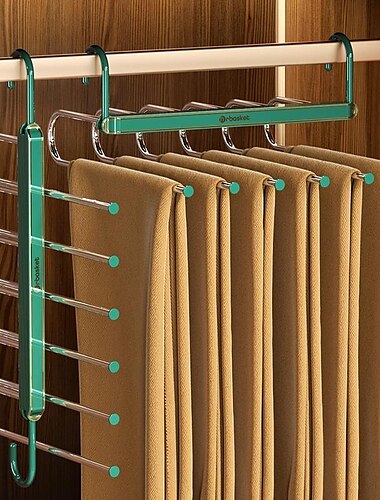  faltbarer Hosenständer, teleskopischer, multifunktionaler Hosenbügel, zum Aufhängen von Hosen, spezieller Hosenclip, Kleiderschrank-Aufbewahrung, künstlich