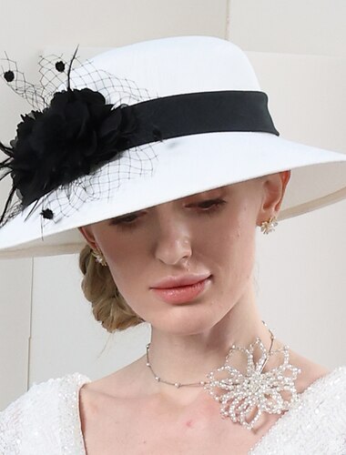  ファシネーター ケンタッキーダービーハット ファイバーボウラー/クローシュハット 麦わら帽子 サンハット 結婚式のイブニングパーティー エレガントな日焼け防止 フェザー付き 花柄のかぶと 帽子