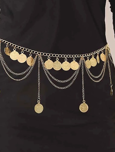 Belly Dance Dance Accessories Belt Metal Chain Gold Coin Silver Coin Women's Performance Training High Alloy