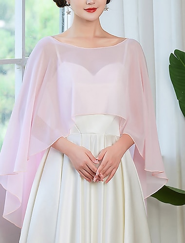  Capa envolvente para mujer, elegante capa de boda vintage sin mangas con color puro para vestido de boda de verano para impresionar 2025