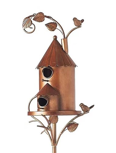  Gartenpfähle, Metalldekor mit Stange, Außenpfahl für Terrasse, Hinterhof, Terrasse, Gartendekoration im Freien und Vogelhaus-Liebhaber, Innenhof, Hinterhof (2 cm Loch)