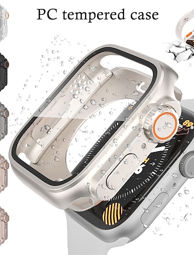  Horlogekast Compatibel met: Apple Watch Series 8 7 41mm 45mm / Series 6 5 4 SE 40mm 44mm / Series 3 2 1 38mm 42mm Krasbestendig Rondom beschermend HD helder Gehard glas / PC Horloge Deksel