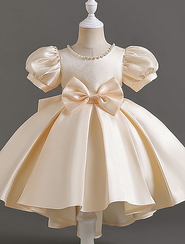 Virágoslány ruha Lány Party ruha Esküvő Parti Különleges alkalom Imádni való Édes Cipzár Tömör szín Rövid ujjú Terített nyak Bab rózsaszín Fehér 3-13 év   Virágoslány ruha Lány Party ruha Esküvő Parti Különleges alkalom Imádni való Édes Cipzár Tömör szín Rövid ujjú Terített nyak Bab rózsaszín Fehér 3-13 év