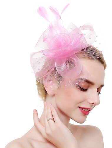  fascinators kentucky derby hoed hoofddeksels organza fedora hoed vakantie cocktail retro elegant met veren minispot hoofddeksel hoofddeksels