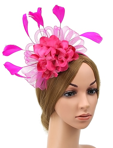  fascinators kentucky derby hoed hoofddeksels organza fedora hoed vakantie cocktail retro elegant met veren pure kleur hoofddeksel hoofddeksels