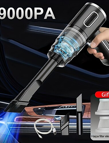  1pc 29000pa mini aspiradora inalámbrica 120w aspiradora de coche de succión fuerte aparatos de limpieza inalámbricos de mano para la PC del hogar del coche