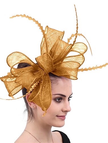  Fascinators Hüte Kopfstück Sinamay Formell Kentucky Derby Pferderennen Ladies Day Cocktail Elegant Vintage Glam Mit Feder Kopfstück Kopfbedeckung