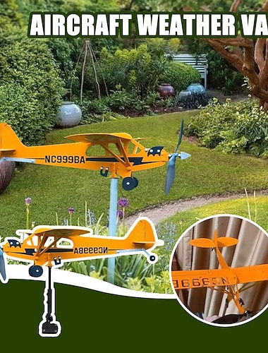  флюгер для самолета Cub, 2023 новый флюгер для самолета, металлический флюгер, ветряная мельница, обновленный флюгер для сарая, двора, сада, террасы, газона