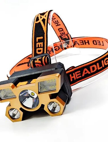  LED-Scheinwerfer, wiederaufladbarer USB-Scheinwerfer, wasserdichter tragbarer Scheinwerfer, eingebaute Batterie, Taschenlampe, tragbares Arbeitslicht, Angeln, Camping, Abenteuer, Jagd, Kopflicht
