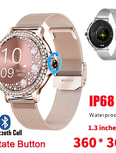  696 NX19 Chytré hodinky 1.3 inch Inteligentní hodinky Bluetooth Krokoměr Záznamník hovorů Měřič spánku Kompatibilní s Android iOS Dámské Hands free hovory Záznamník zpráv Vlastní vytáčení IP68 43mm