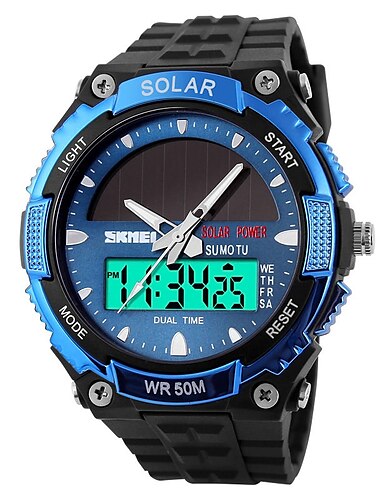  SKMEI Herren Sportuhren Solar Digital LED Militär Herren Armbanduhr Mode Freizeit Elektronik Chronograph Gummi Armbanduhren männliche Uhr reloj hombre