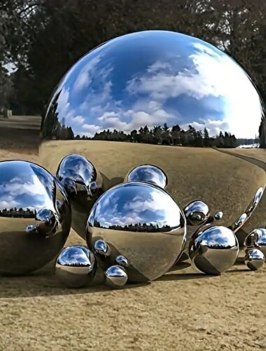  Bolas de acero inoxidable para mirar, 6 uds., bolas huecas pulidas con espejo de 32-120mm para decoración del hogar, decoración de jardín, decoración de escena, regalo de cumpleaños & ¡más!