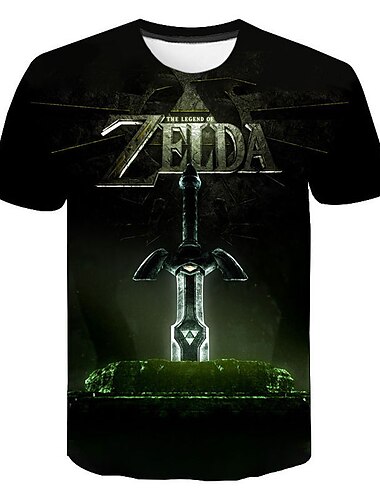  Die Legende von Zelda: Tränen des Königreichs Verknüpfung Prinzessin Zelda T-Shirt-Ärmel Anime 3D Grafik Für Paar Herren Damen Erwachsene Maskerade 3D-Druck Casual