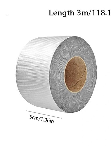  1 rouleau de ruban adhésif imperméable à l'eau résistant aux hautes températures feuille d'aluminium épaissir ruban butylique réparation de conduit de fissure de toit de piscine scellé auto-adhésif