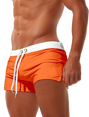  Herren Boardshorts Badeshorts Badehose Schwimmshorts Bademode Feste Farbe Kordelzug mit Mesh-Futter Gespleisst Sportlich Strand Schick & Modern Casual / sportlich Gras-Grün Schwarz