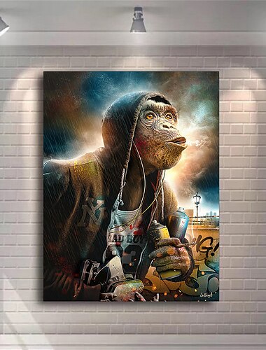  Interessantes rauchendes Affen- und Gorilla-Leinwandgemälde, Billard spielen, Poster und Drucke, Wandkunst, Bild, Wohnzimmer, Heimdekoration