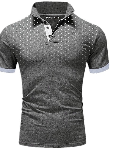  Homme POLO Tee Shirt Golf Casual du quotidien Col polo Classique Manche Courte Décontractées Flexible Pois Bouton devant Eté Printemps Standard Noir Blanche Rouge bleu marine Orange Gris Clair POLO