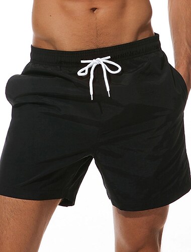  Herren Badeanzug Boardshorts Badeshorts Badehose Schwimmshorts Bademode Sommer-Shorts Tasche Kordelzug mit Mesh-Futter Glatt Schnelltrocknend Outdoor Festtage Ausgehen Stilvoll Boho Graues Grün