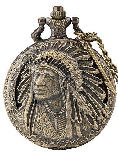  Retro Taschenuhren für Männer Chief Serie Steampunk Vintage Quarz Taschenuhr FOB Uhr Exquisite Halskette Unisex Geschenke Halb Hunter