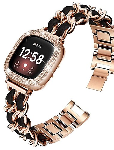  Smartwatch-Band Kompatibel mit Fitbit Versa 4, Sense 2, Versa 3, Sense Fitbit Versa 2 Versa Lite Edelstahl Smartwatch Gurt mit Fall Metallverschluss Stoßresistent Sportarmband Ersatz Armband