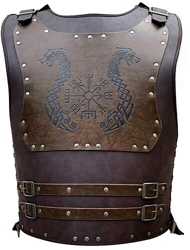  Rétro Vintage Punk & Gothique Médiéval Costume de cosplay Armure Protection de Poitrine Ren Faire Guerrier Chevalier Viking Homme Viking Halloween Carnaval Mascarade Performance Scène Mascarade Adulte