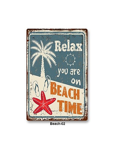  1 Stück Strand-Metall-Blechschild, Sommer-Strand-Blechschild, Vintage-Strand-Schilder, Wanddekoration, Malerei, Wandbehang für Bier-Bar-Dekor, Heimdekoration, Wandkunst, Metall-Blechschild, 20 x 30 cm/8'' x 12''