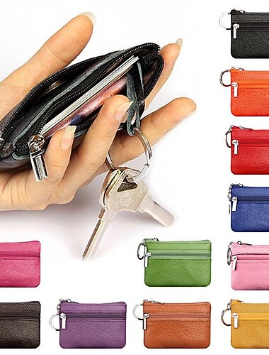  Mode Leder Mini-Münz Geldbörse Clutch Reißverschluss Kleine weiche Schlüssel Kartenhalter Geldbeutel Taschen Brieftaschen