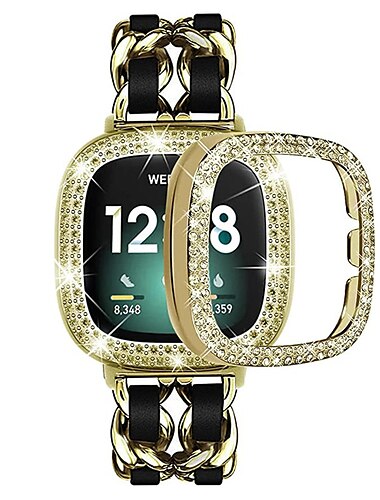  Smartwatch-Band Kompatibel mit Fitbit Versa 4, Sense 2, Versa 3, Sense Fitbit Versa 2 Versa Lite Edelstahl Smartwatch Gurt mit Fall Metallverschluss Stoßresistent Sportarmband Ersatz Armband
