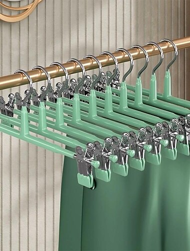  10er-Pack Hosenbügel-Clip, einziehbarer Kleiderschrank, Haushalt, spurlos, JK-Kleiderbügel, Kleiderbügel-Kollektion, Rock-Clip, Trocknungsclip, Artefakt aus Edelstahl