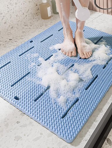  Badematte rutschfeste Badezimmermatte Sicherheitsdusche Badematte Kunststoff-Massagepad Badezimmerteppich Bodenentwässerung Saugnapf-Badematte